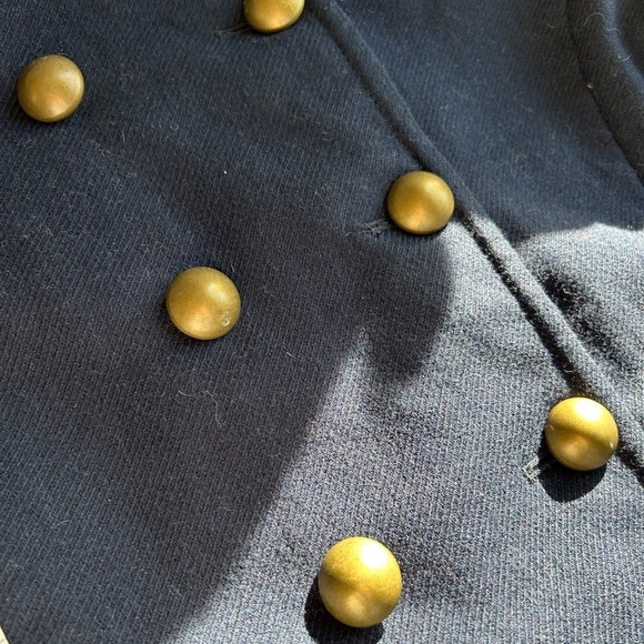 Old Navy Wool Blend Classic Pea Coat. Gold Buttons. Pockets. EUC. Nautical. Lg - Picture 14 of 15
